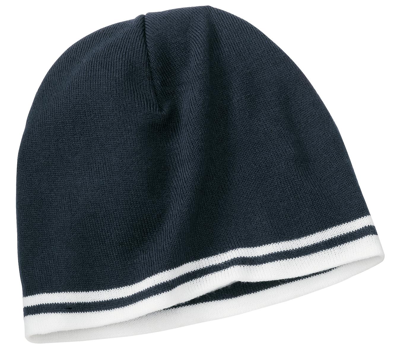 Port & Company Fine Knit Skull Cap with Stripes. CP93