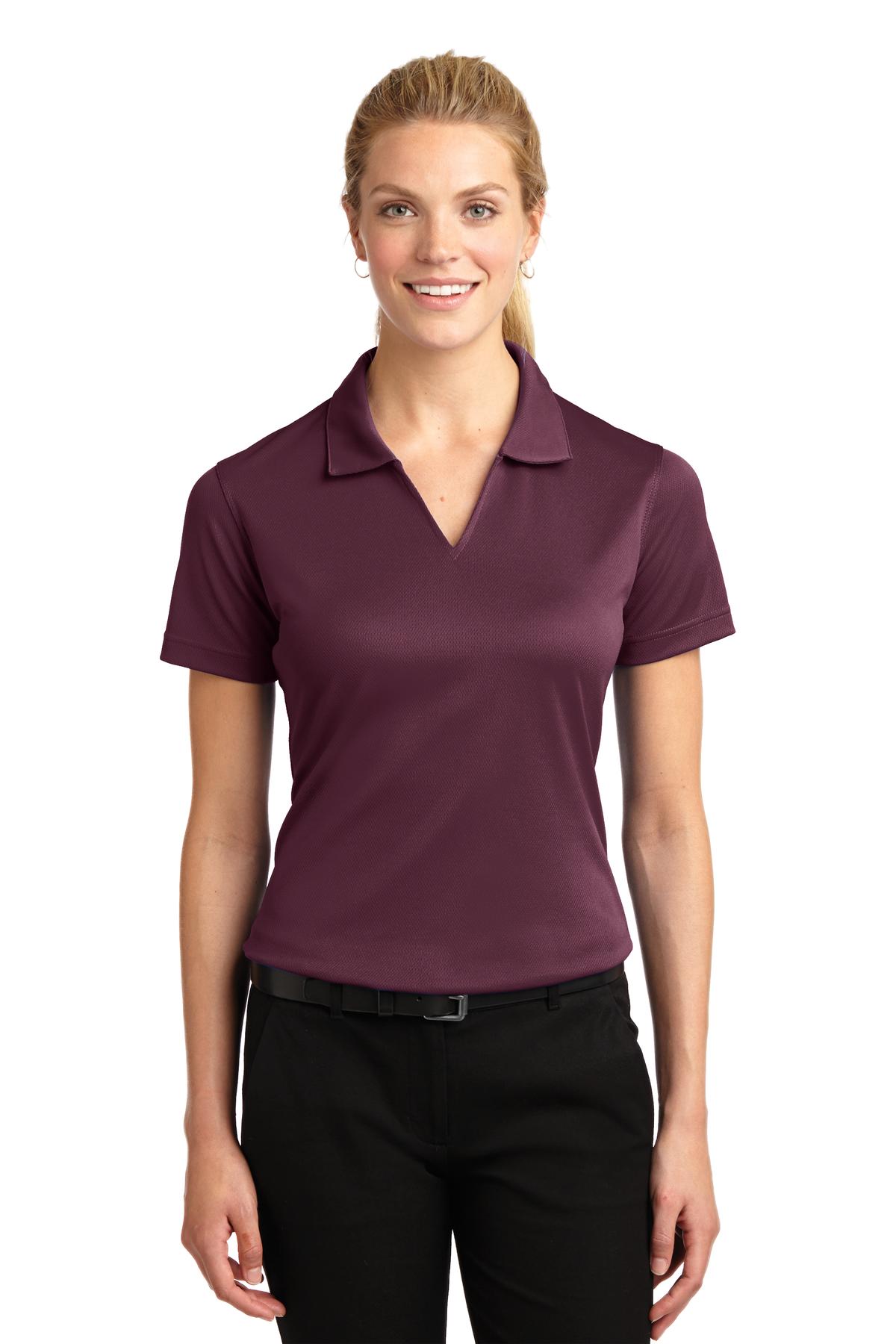 Sport-Tek Ladies Dri-Mesh V-Neck Polo. L469