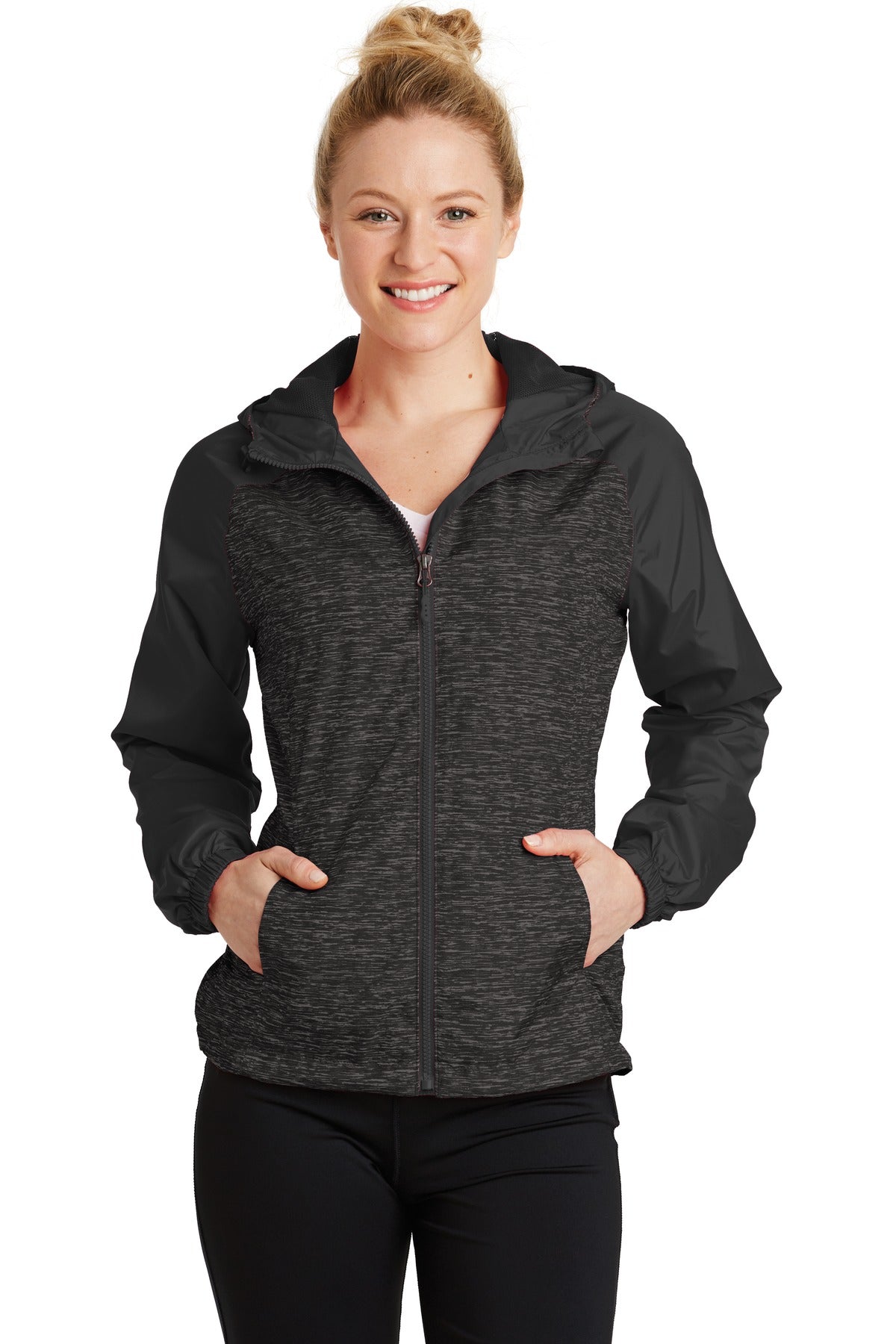 Sport-Tek Ladies Heather Colorblock Contender V-Neck Tee. LST361