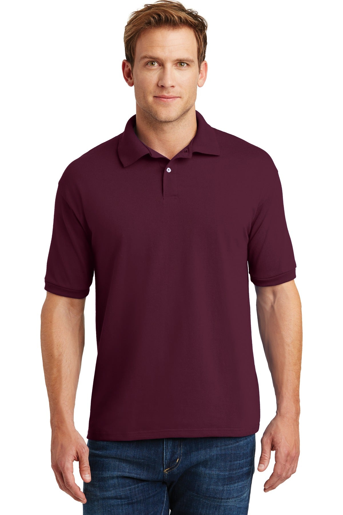 Hanes EcoSmart - 5.2-Ounce Jersey Knit Sport Shirt. 054X