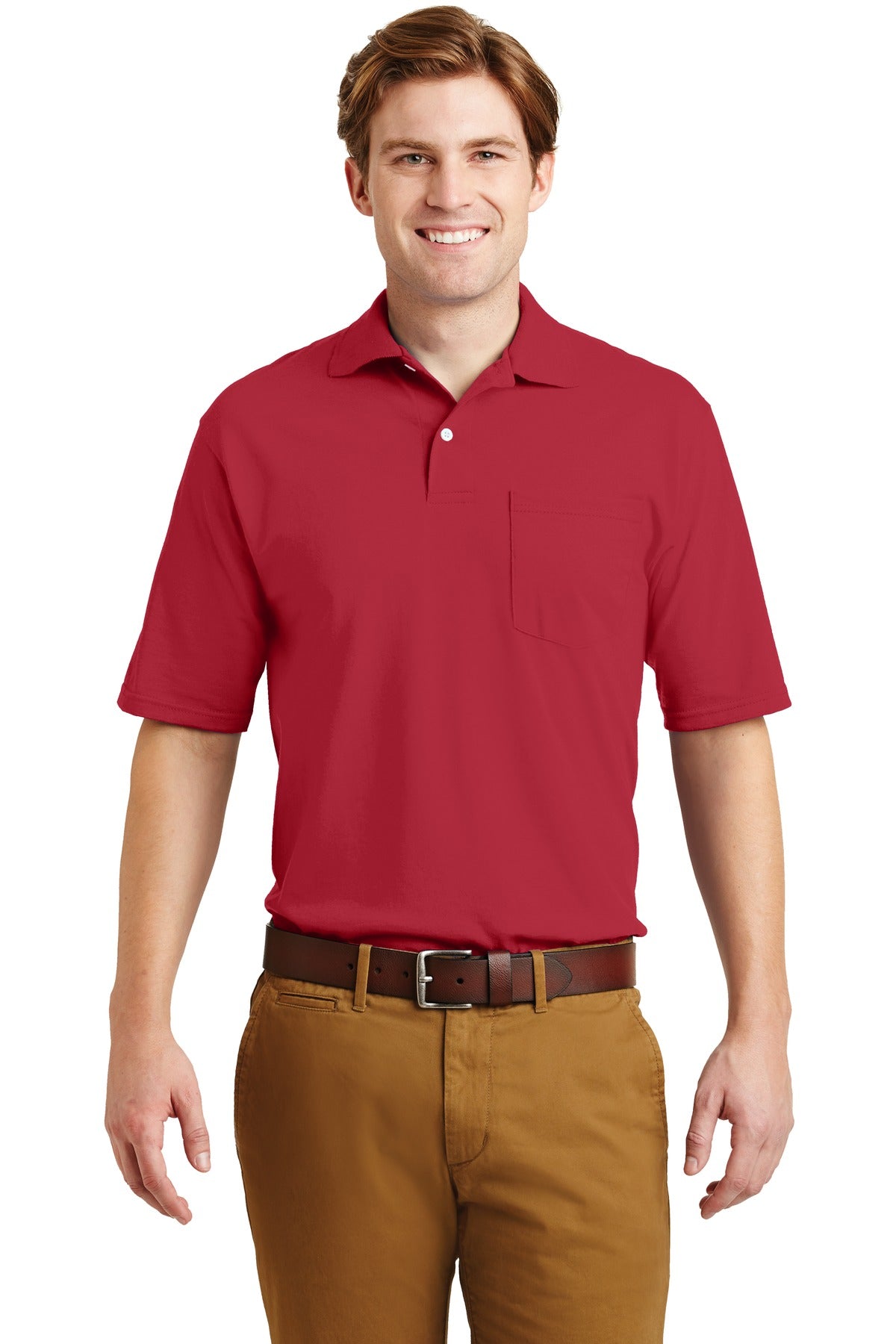 JERZEES -SpotShield 5.4-Ounce Jersey Knit Sport Shirt with Pocket. 436MP