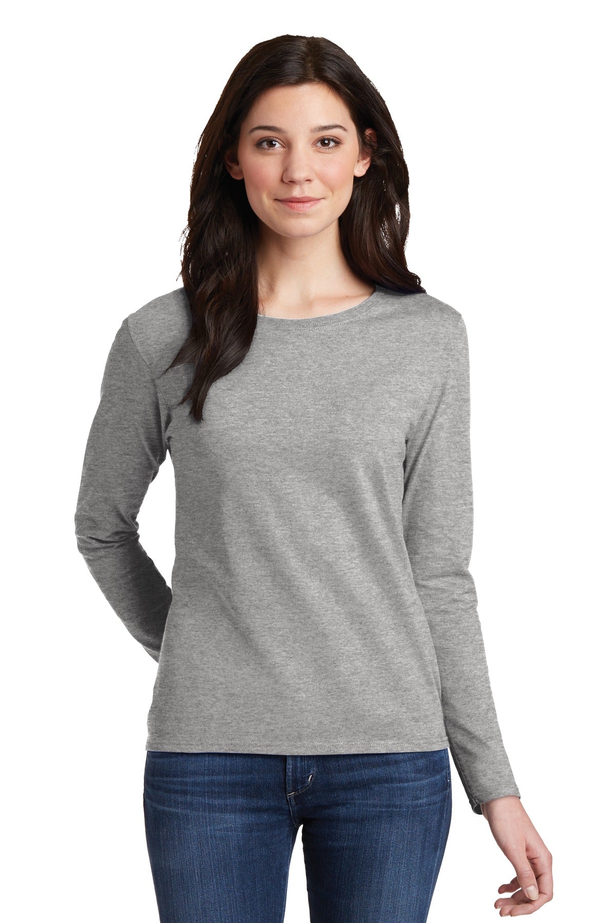 Gildan Ladies Heavy Cotton 100% Cotton Long Sleeve T-Shirt. 5400L