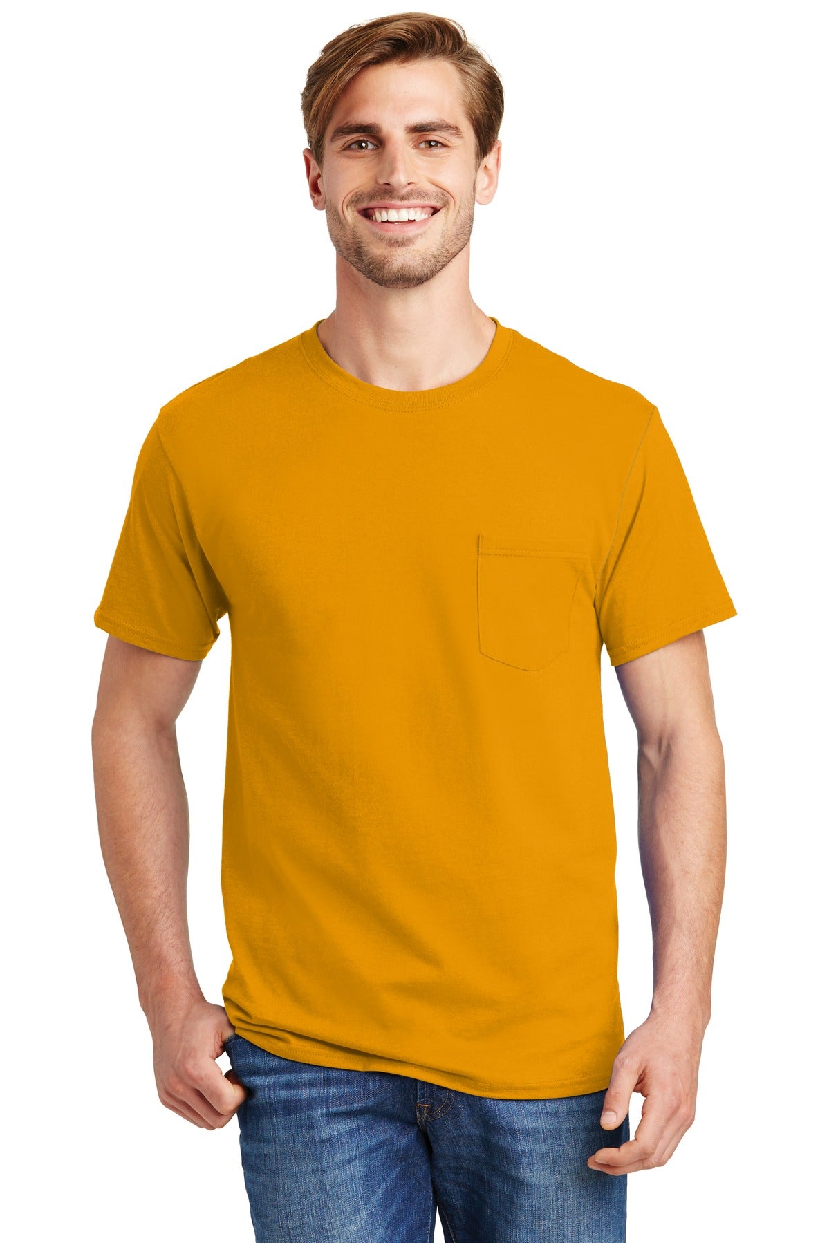 Hanes - Authentic 100%  Cotton T-Shirt with Pocket.  5590
