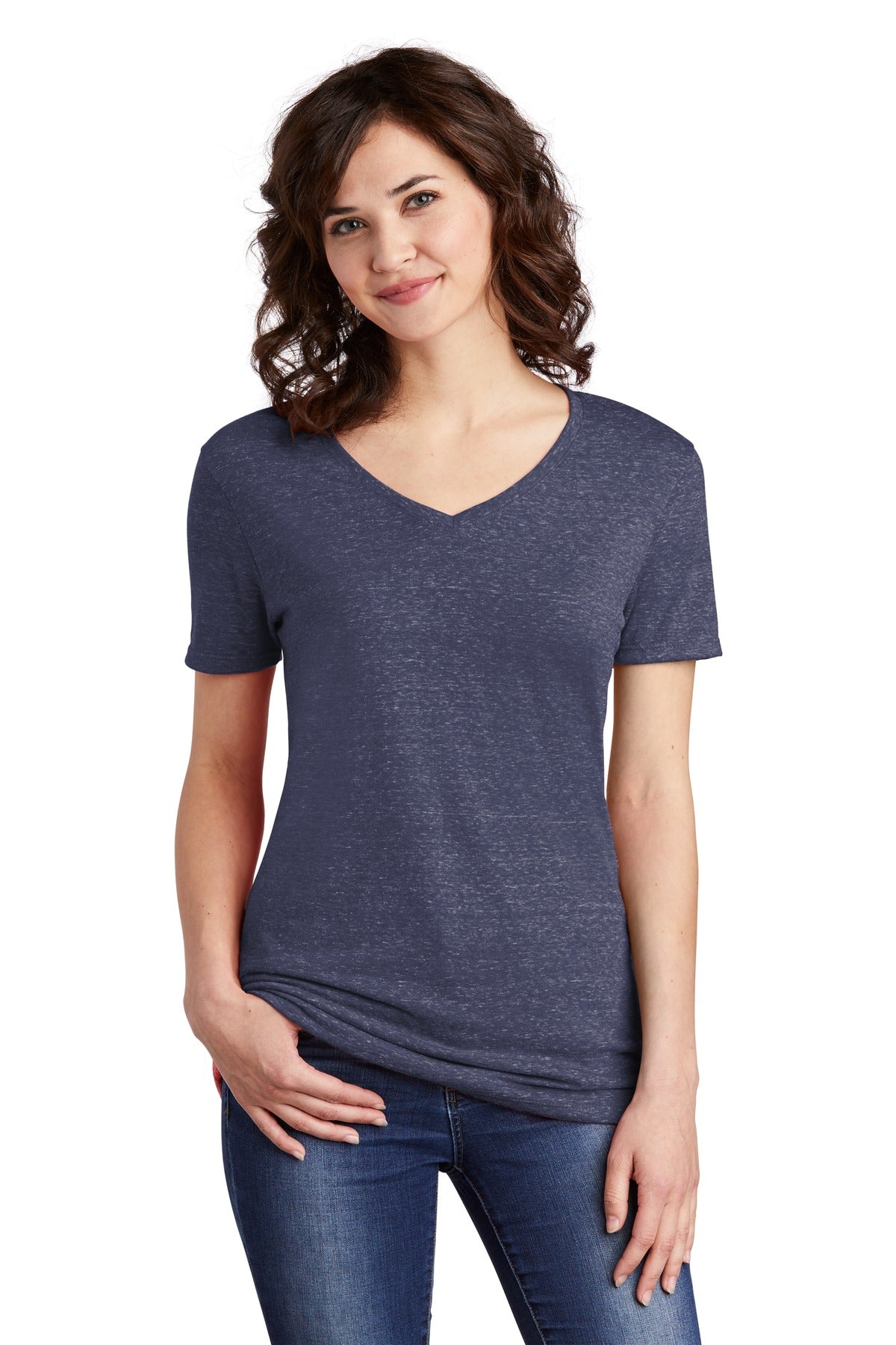 JERZEES  Ladies Snow Heather Jersey V-Neck T-Shirt 88WV