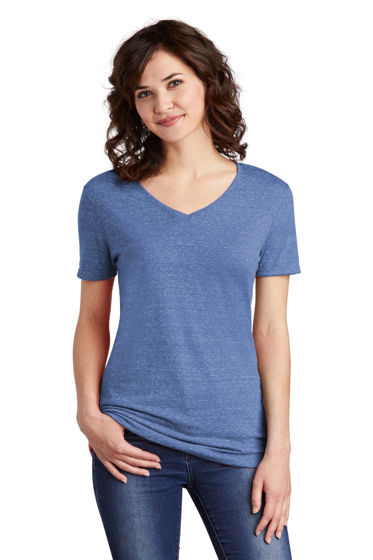 JERZEES  Ladies Snow Heather Jersey V-Neck T-Shirt 88WV