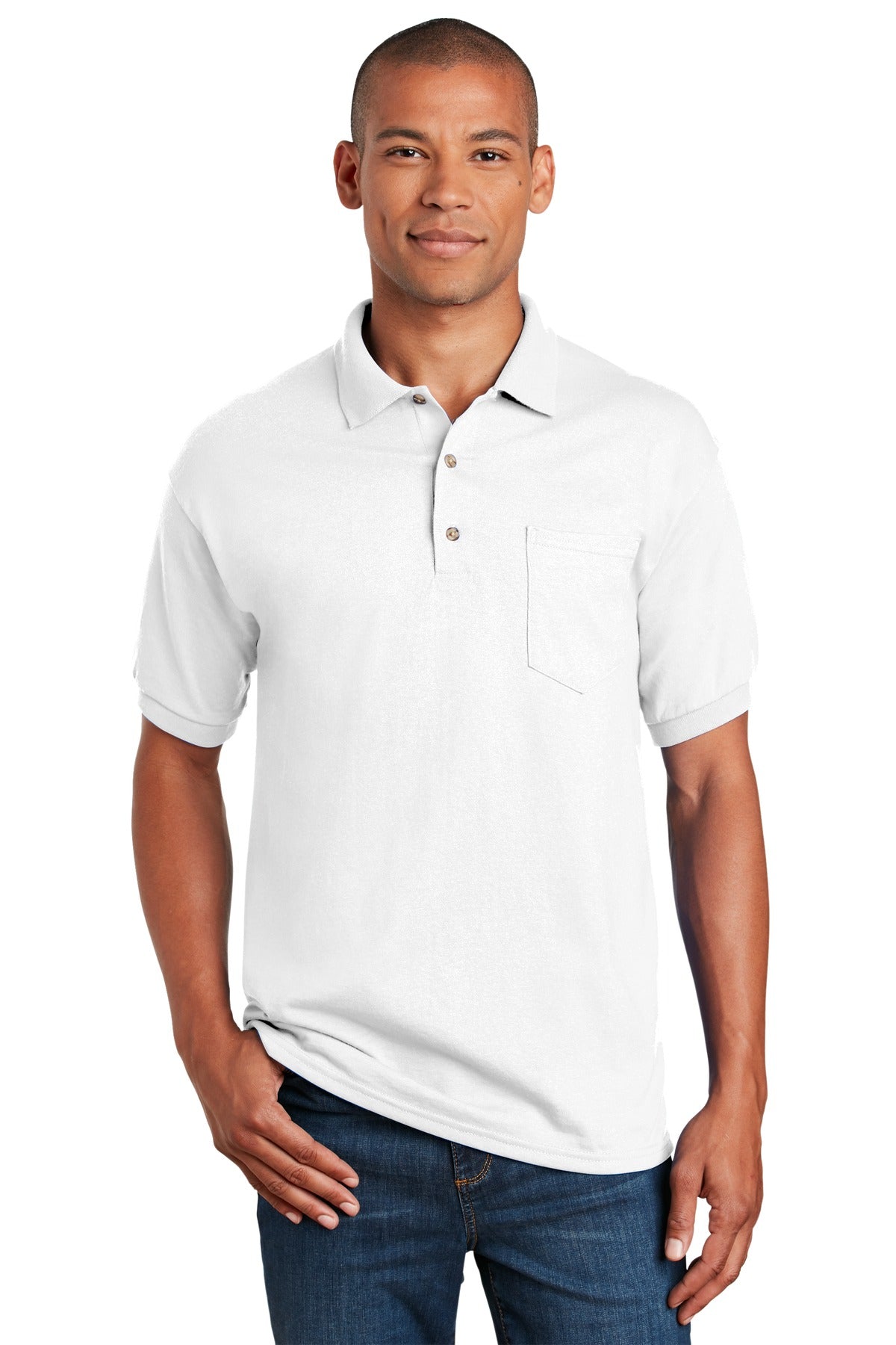 Gildan DryBlend 6-Ounce Jersey Knit Sport Shirt with Pocket. 8900