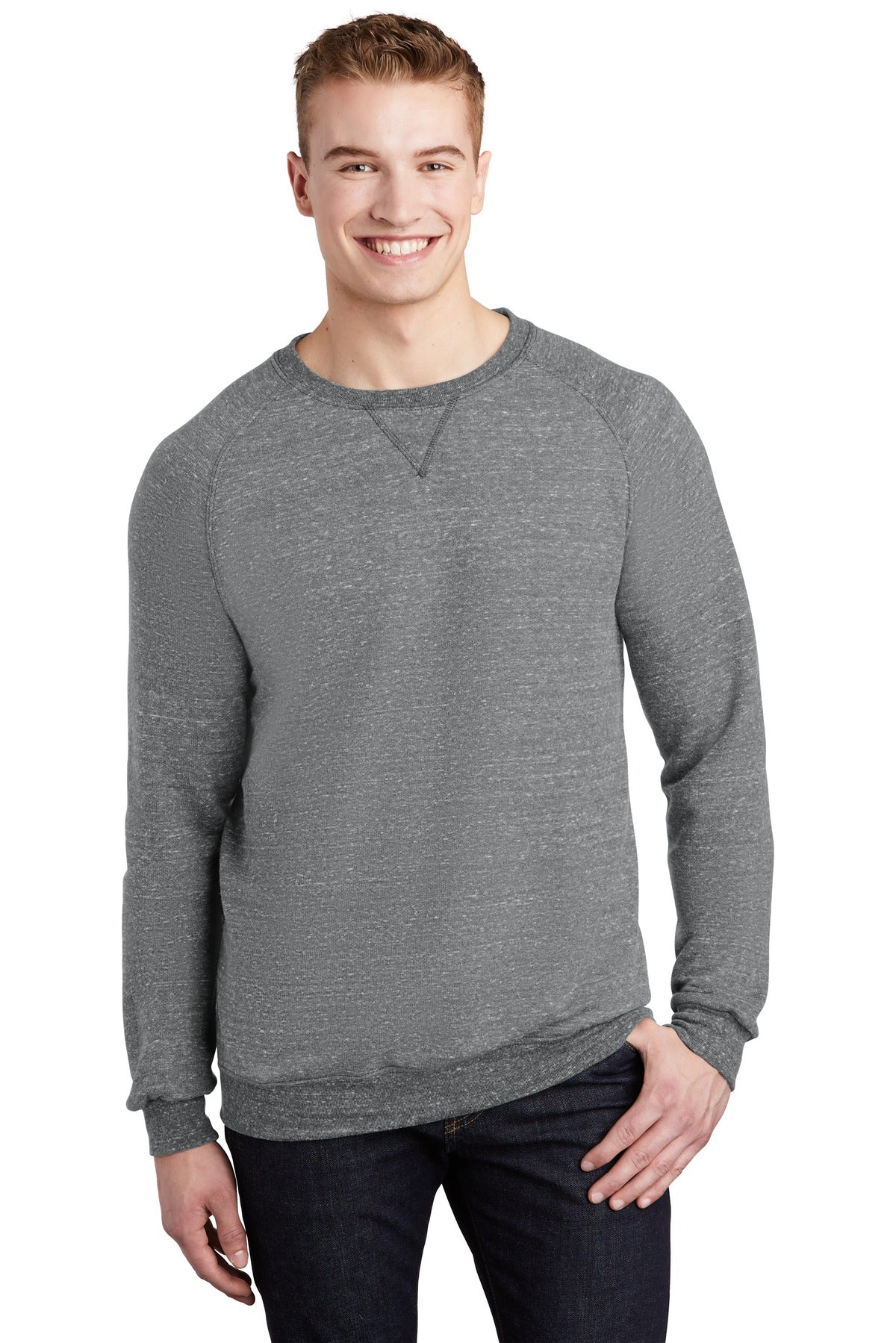 JERZEES  Snow Heather French Terry Raglan Crew 91M