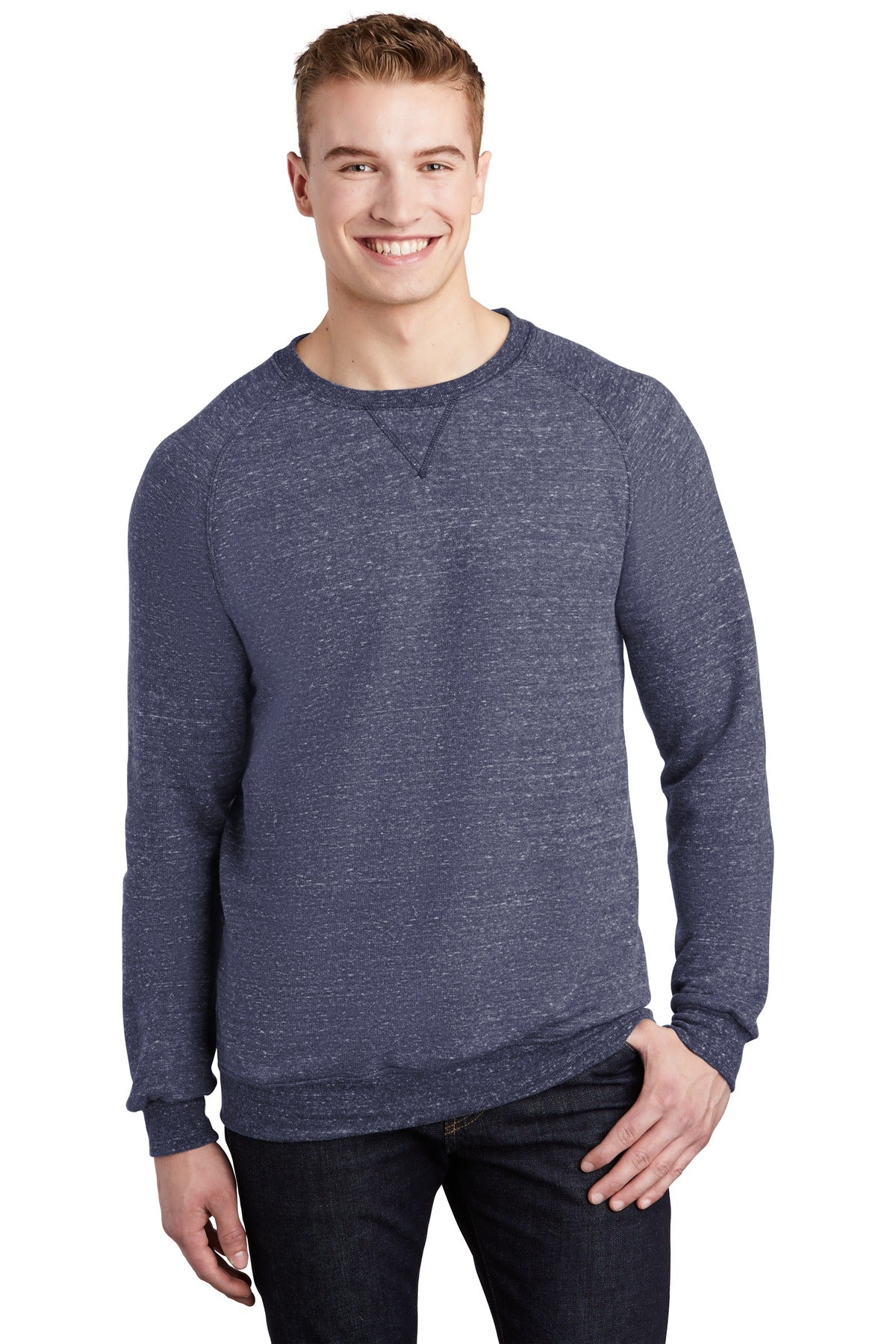 JERZEES  Snow Heather French Terry Raglan Crew 91M
