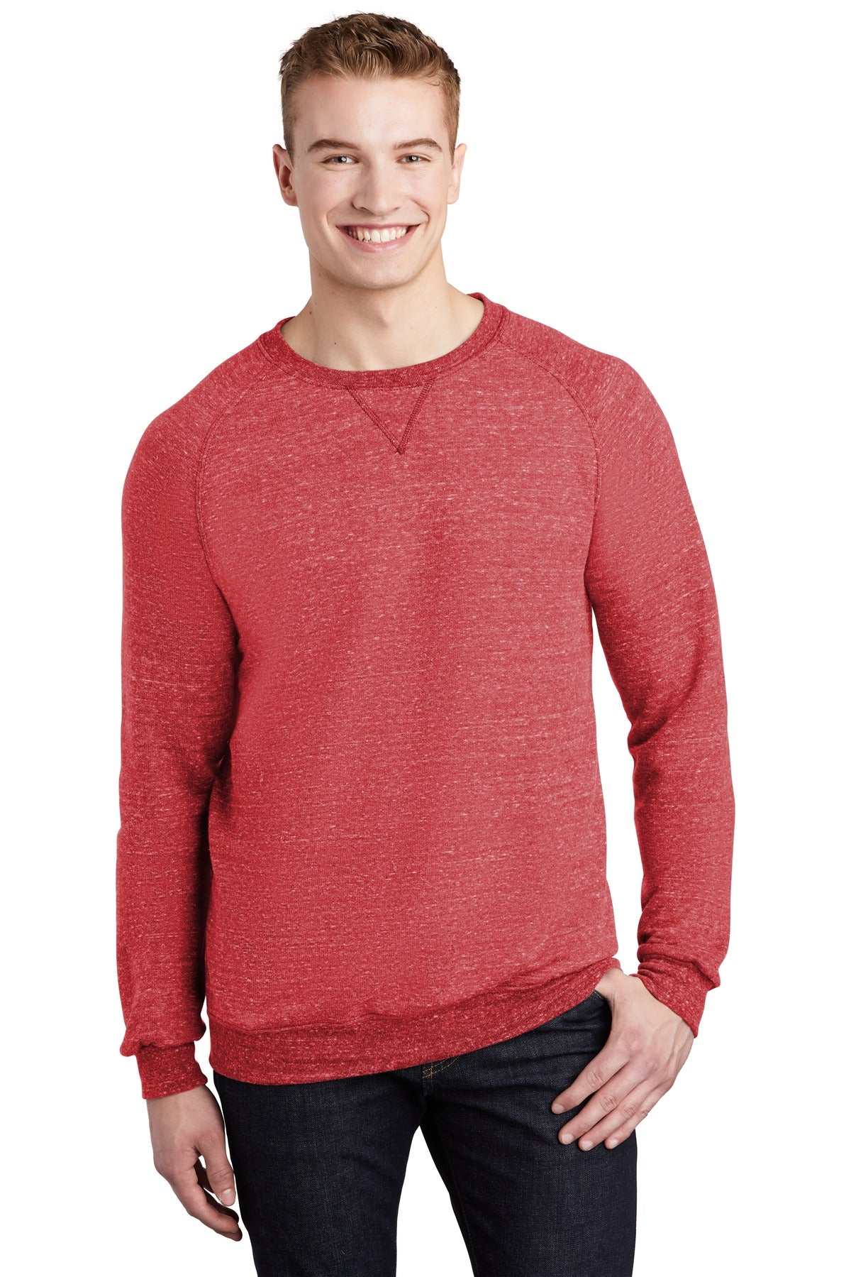 JERZEES  Snow Heather French Terry Raglan Crew 91M