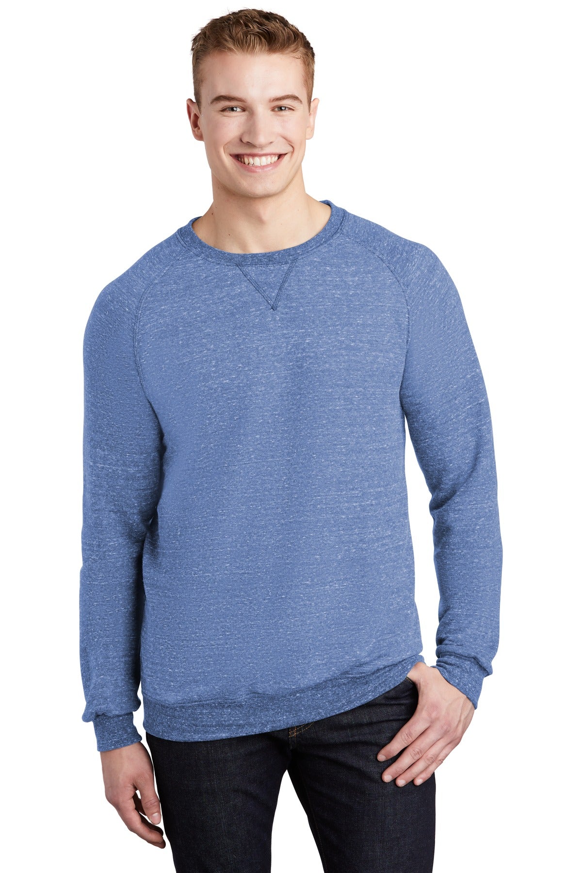 JERZEES  Snow Heather French Terry Raglan Crew 91M