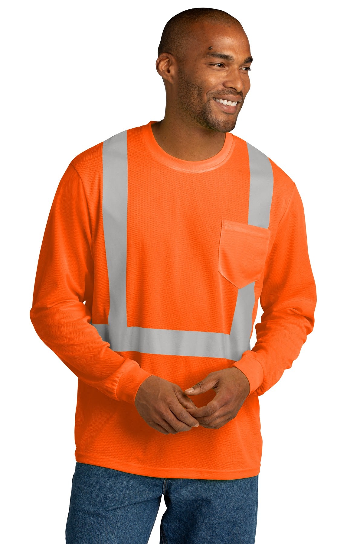 CornerStone  ANSI 107 Class 2 Mesh Long Sleeve Tee. CS201
