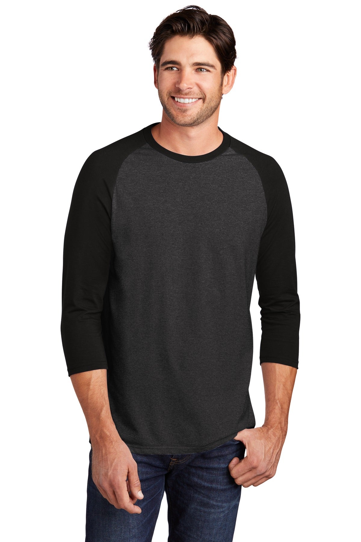 District  Perfect Tri 3/4-Sleeve Raglan. DM136