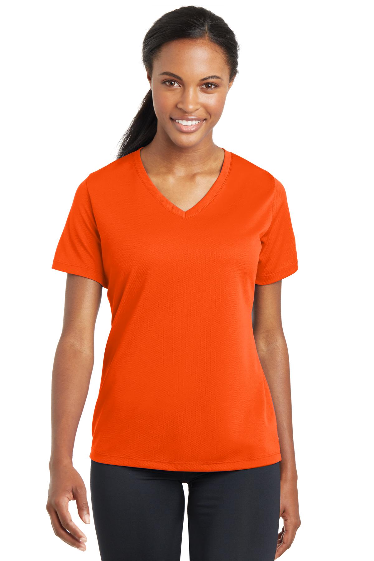 Sport-Tek Ladies PosiCharge RacerMesh V-Neck Tee. LST340