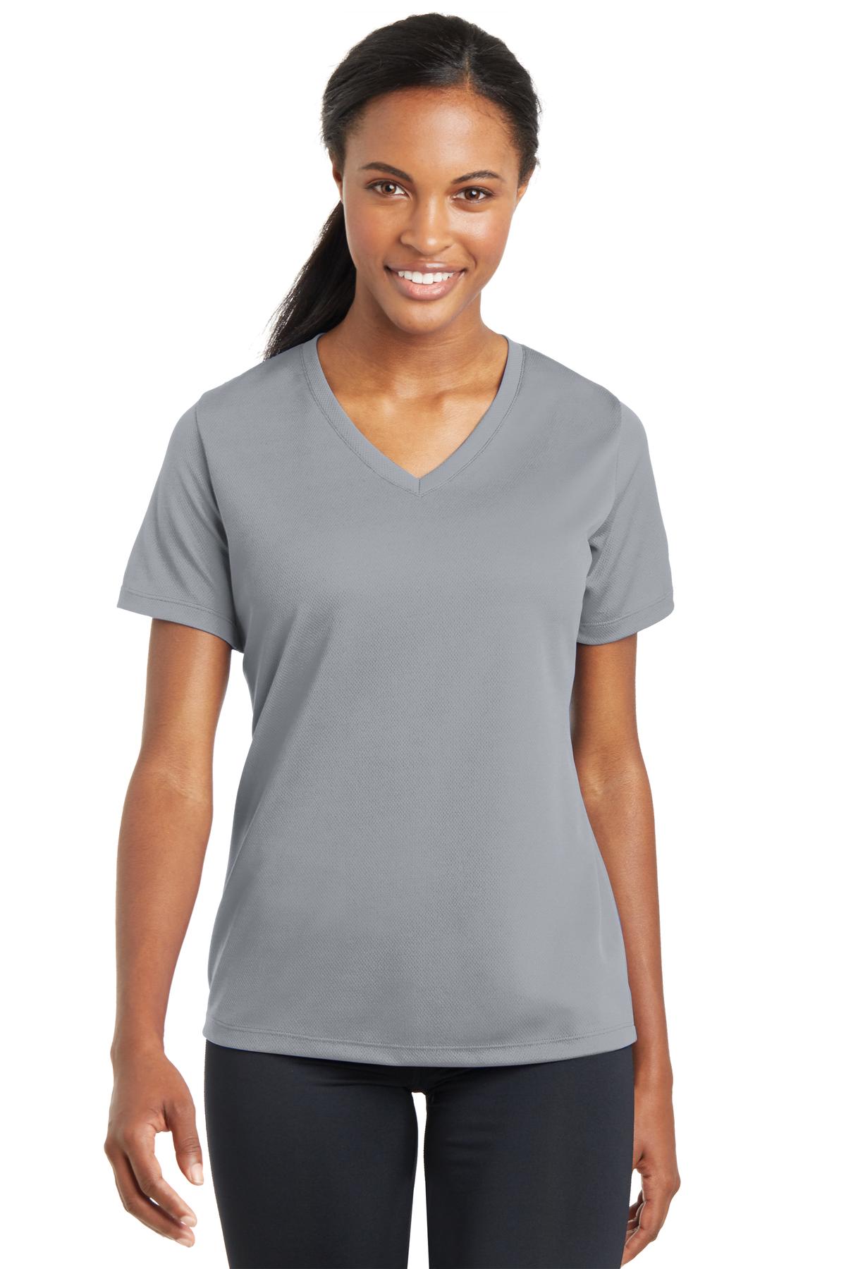 Sport-Tek Ladies PosiCharge RacerMesh V-Neck Tee. LST340