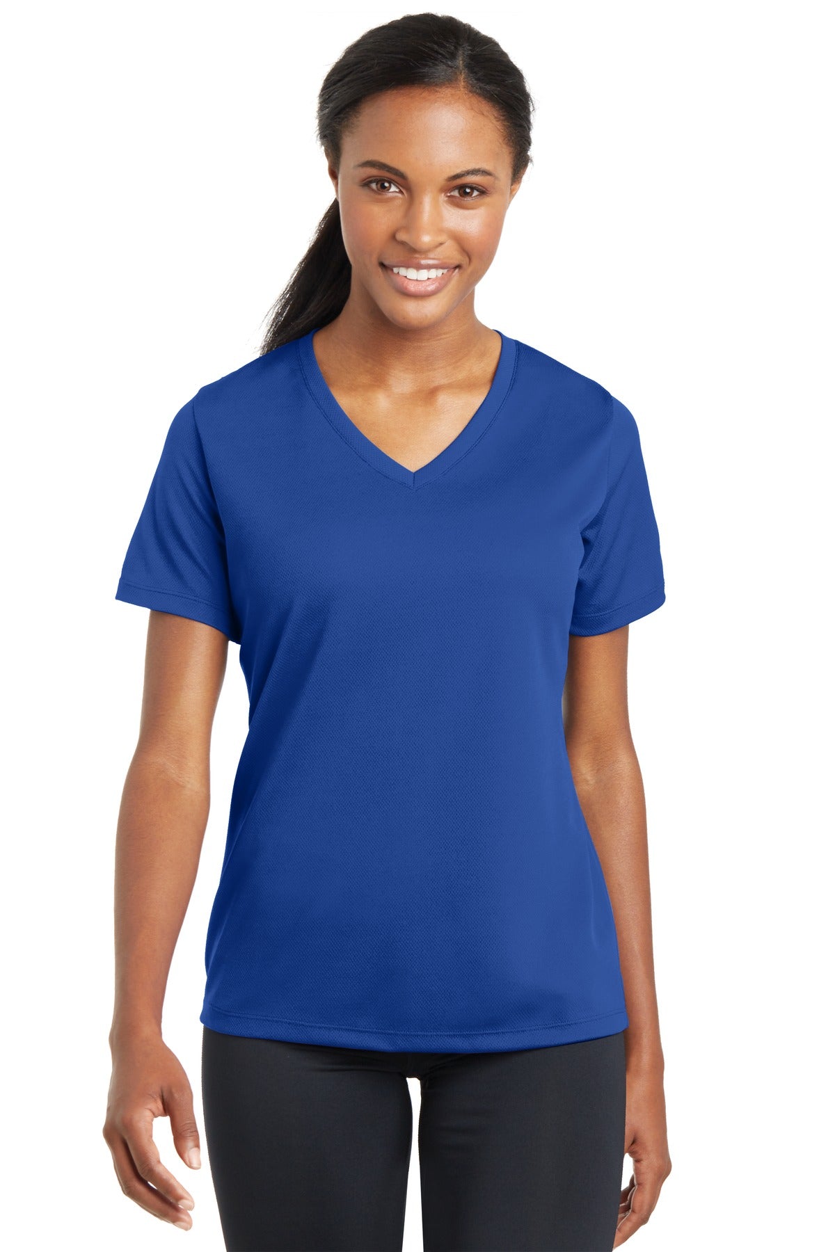 Sport-Tek Ladies PosiCharge RacerMesh V-Neck Tee. LST340