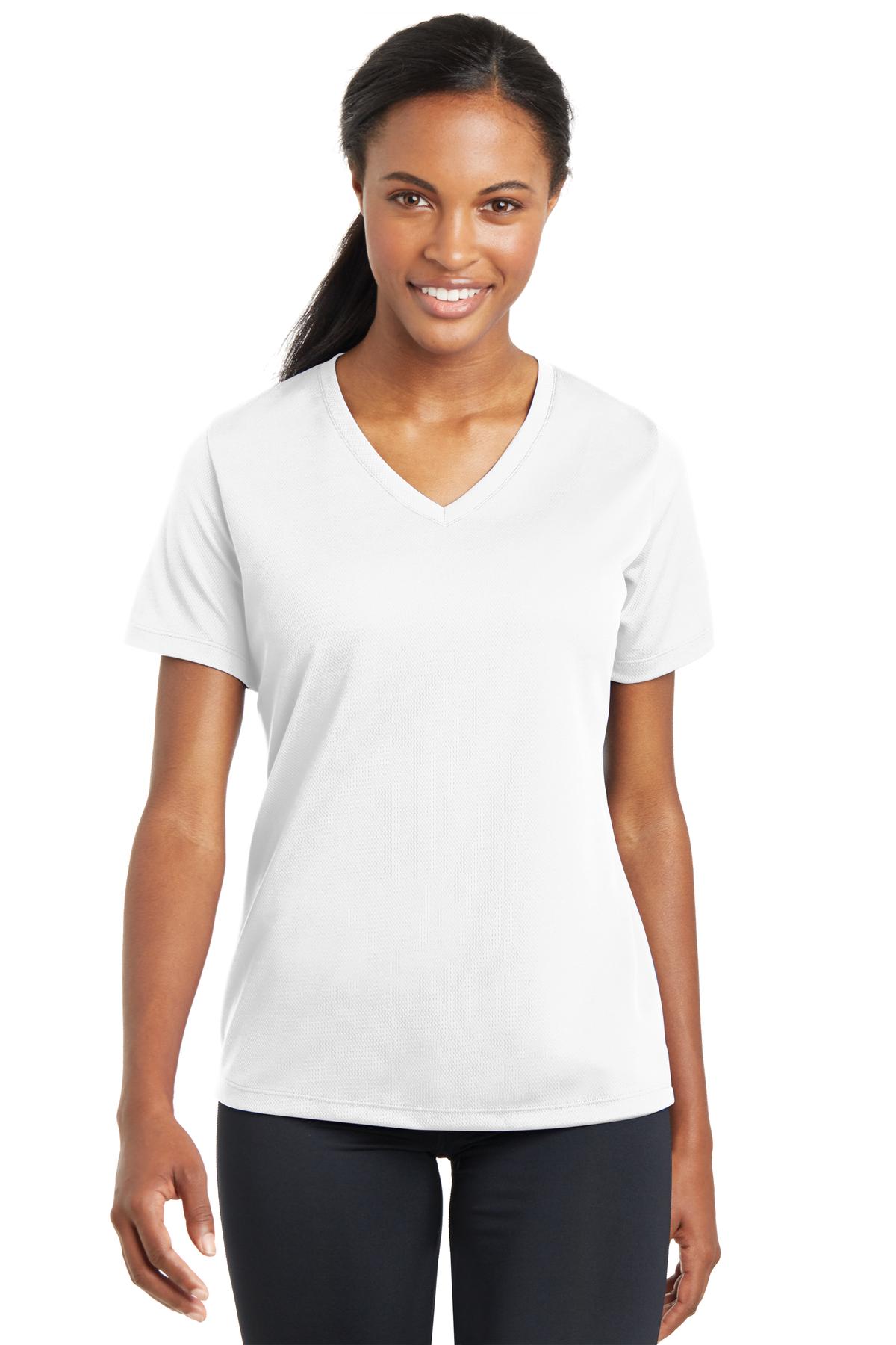 Sport-Tek Ladies PosiCharge RacerMesh V-Neck Tee. LST340