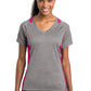 Sport-Tek Ladies Heather Colorblock Contender V-Neck Tee. LST361