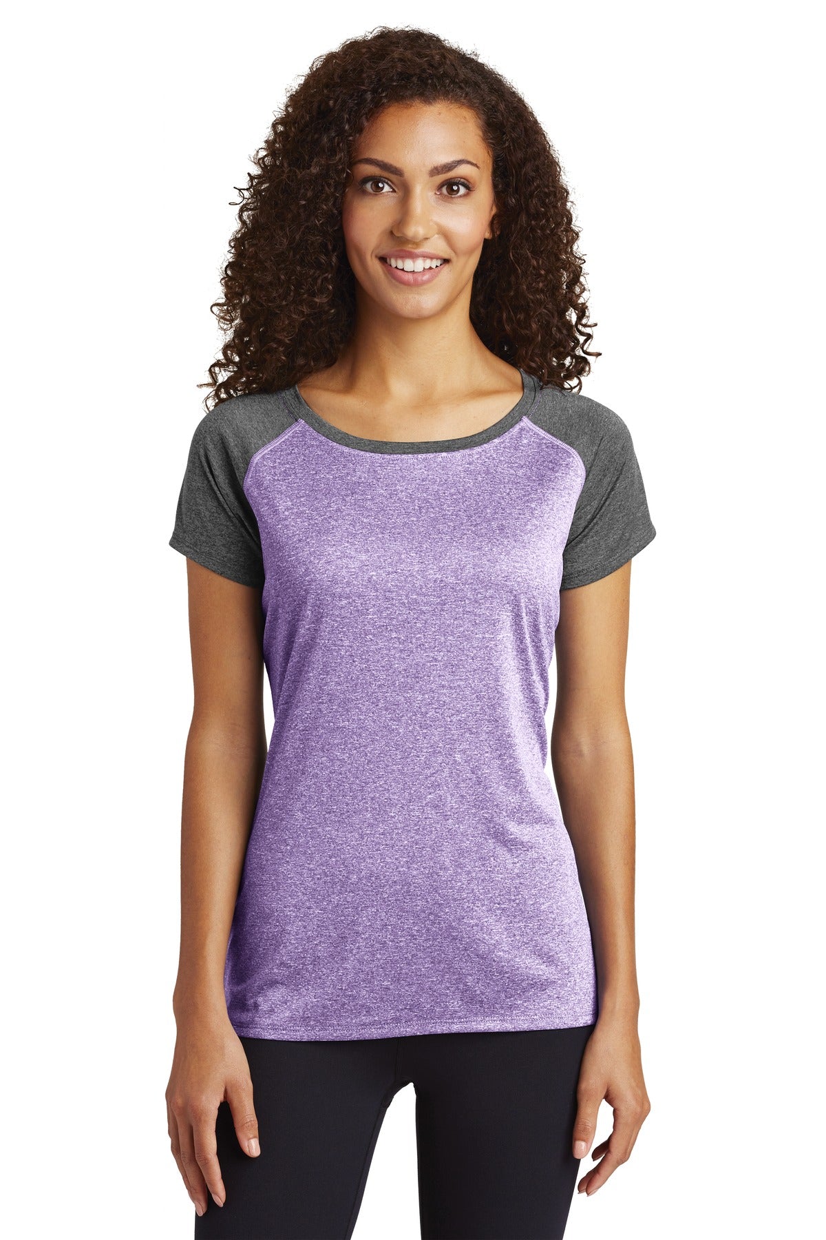 Sport-Tek  Ladies Heather-On-Heather Contender  Scoop Neck Tee. LST362