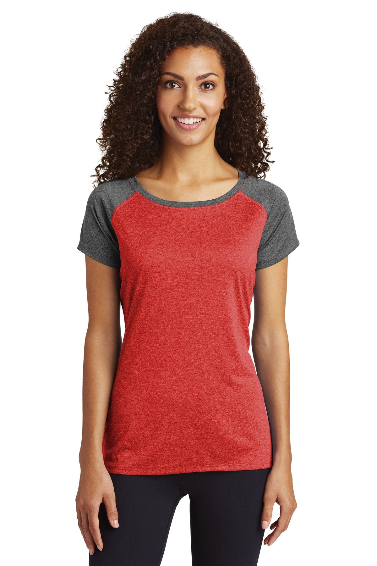 Sport-Tek  Ladies Heather-On-Heather Contender  Scoop Neck Tee. LST362