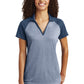 Sport-Tek  Ladies PosiCharge  RacerMesh  Raglan Heather Block Polo. LST641